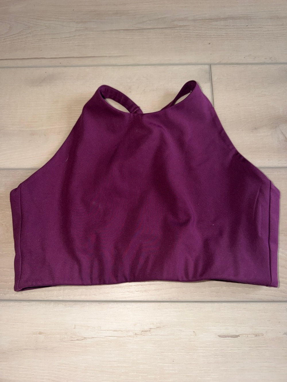 girlfriend collective Plum High-Neck Sports Bra Racerback Topanga Medium